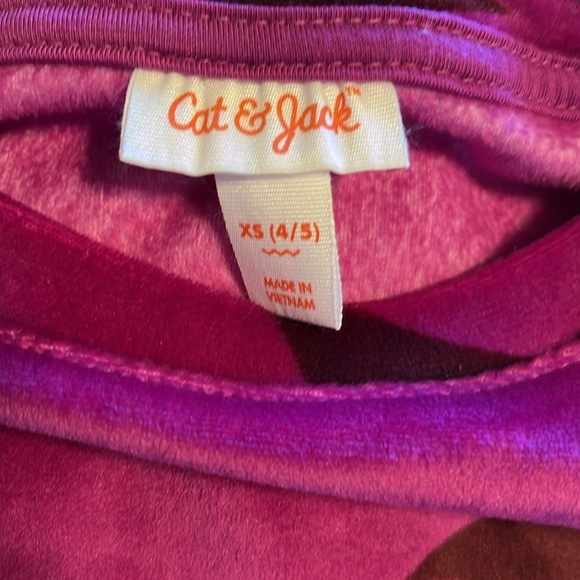 NWOT Cat & Jack Purple Star Print Velour Sweatshirt Top Size XS 4-5 - Picture 3 of 3